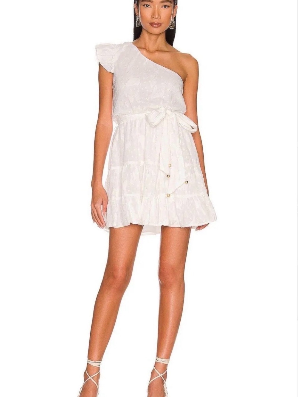 Karina Grimaldi White One-Shoulder Mini Dress